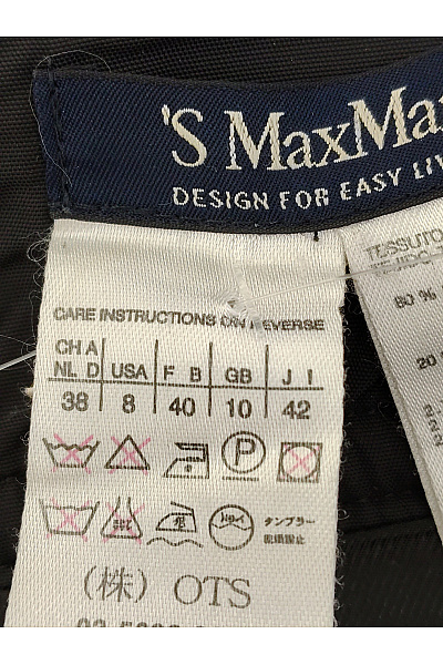 Max Mara Černá vlněná sukně áčková s kapsami a knoflíky Velikost 38 | Max Mara | obrázek 8