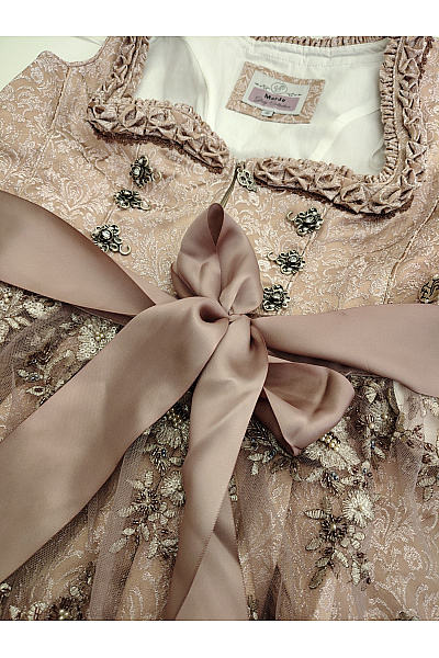 MARJO Růžové krajkové šaty dirndl společenské Velikost EU 38 | MARJO | obrázek 4
