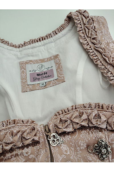 MARJO Růžové krajkové šaty dirndl společenské Velikost EU 38 | MARJO | obrázek 7