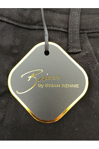 Brian Rennie Černé bavlněné džíny s kamínky rovné Velikost DE 44 | Brian Rennie | obrázek 6