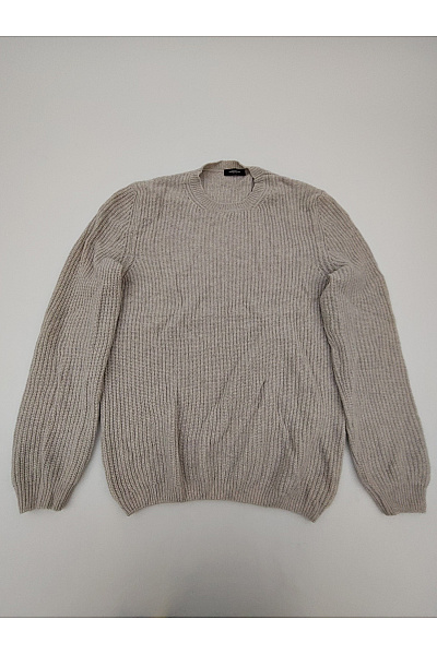 LAWRENCE GREY Béžový Kašmírový Pulovr Pletený žebrovaný Basic Vel. XL