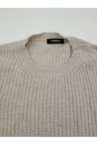LAWRENCE GREY Béžový kašmírový pulovr pletený žebrovaný basic Vel. XL | LAWRENCE GREY | obrázek 3