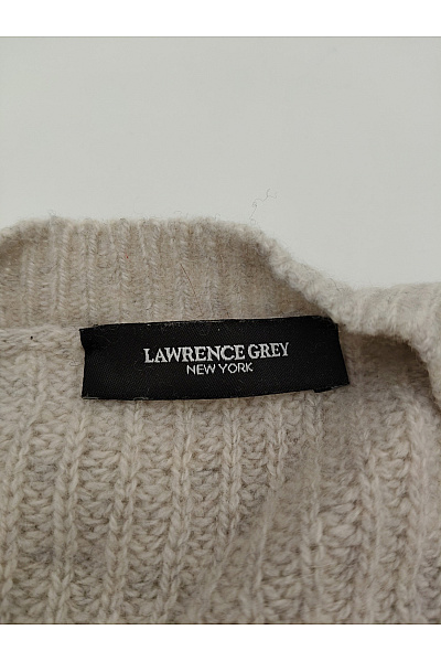 LAWRENCE GREY Béžový kašmírový pulovr pletený žebrovaný basic Vel. XL | LAWRENCE GREY | obrázek 4