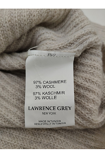 LAWRENCE GREY Béžový kašmírový pulovr pletený žebrovaný basic Vel. XL | LAWRENCE GREY | obrázek 5