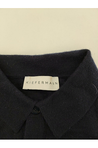 KIEFERMANN Černý pánský pletený pulovr s límečkem na knoflíky elegantní basic Vel. M | KIEFERMANN | obrázek 5