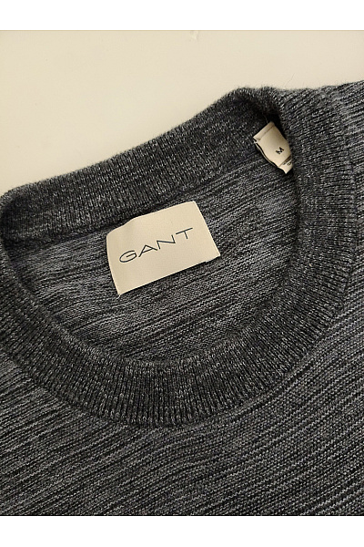 GANT Šedý pletený pulovr přes hlavu basic Velikost M | GANT | obrázek 4