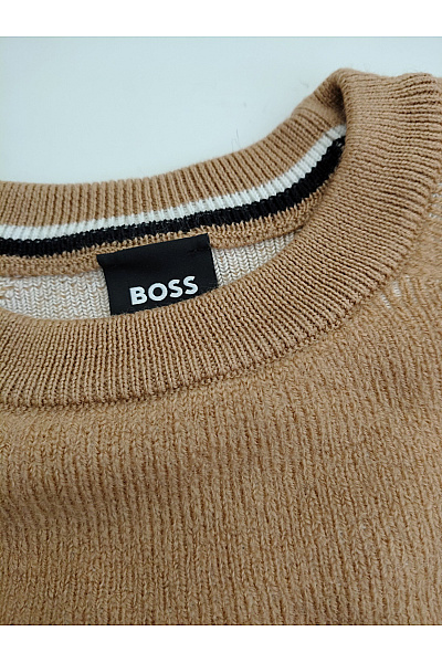 Hugo Boss Pánský hnědý pletený pulovr basic Vel. L | Hugo Boss | obrázek 3