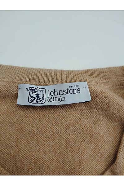 Johnstons of Elgin Dámský kašmírový pulovr béžový basic Velikost L | Johnstons of Elgin | obrázek 5