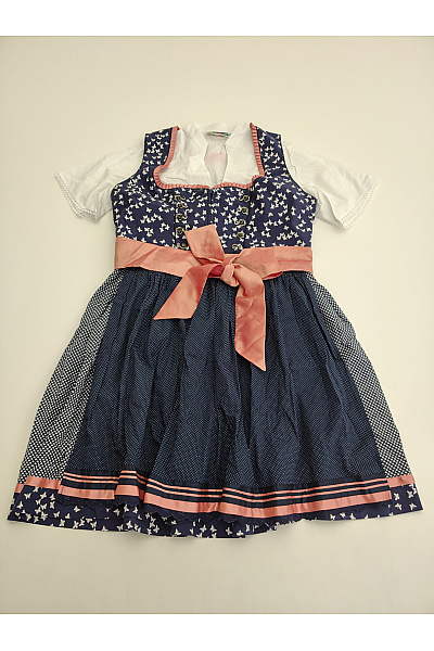 KRUGER Bavlněné dirndl šaty s výšivkou modré Velikost DE 46 | KRUGER | obrázek 2