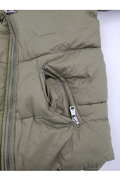 ONLY Dámská khaki prošívaná bunda křivák puffer Vel. L | ONLY | obrázek 4