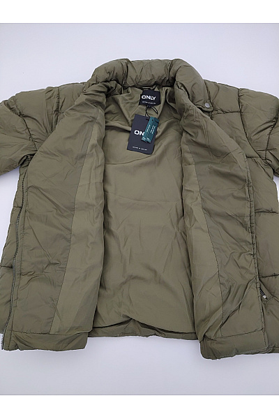 ONLY Dámská khaki prošívaná bunda křivák puffer Vel. L | ONLY | obrázek 5