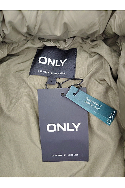 ONLY Dámská khaki prošívaná bunda křivák puffer Vel. L | ONLY | obrázek 6