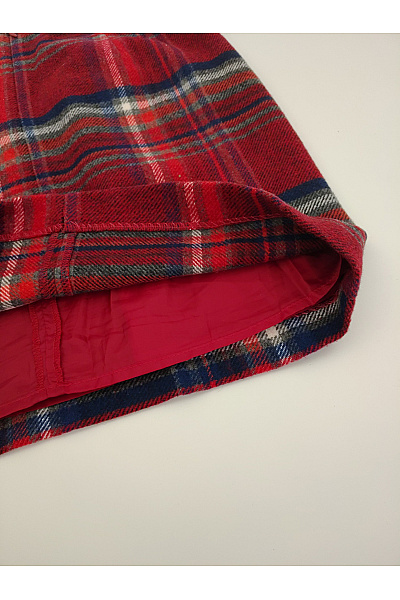 TOM TAILOR Červená kostkovaná mini sukně s kapsami a knoflíky Velikost EU 36 | TOM TAILOR | obrázek 7
