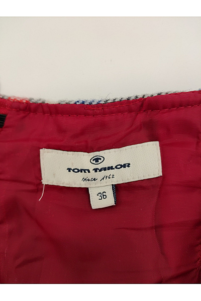 TOM TAILOR Červená kostkovaná mini sukně s kapsami a knoflíky Velikost EU 36 | TOM TAILOR | obrázek 8