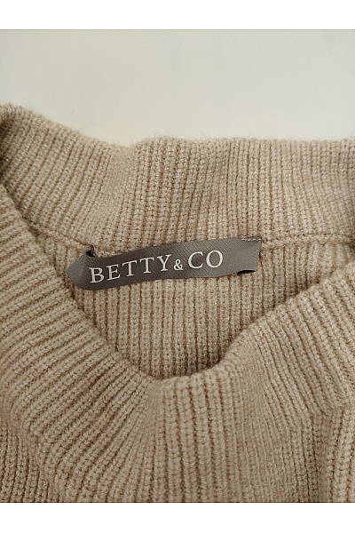 BETTY BARCLAY Béžový pletený žebrovaný pulovr se spadlými rameny Velikost EU 44 | BETTY BARCLAY | obrázek 6