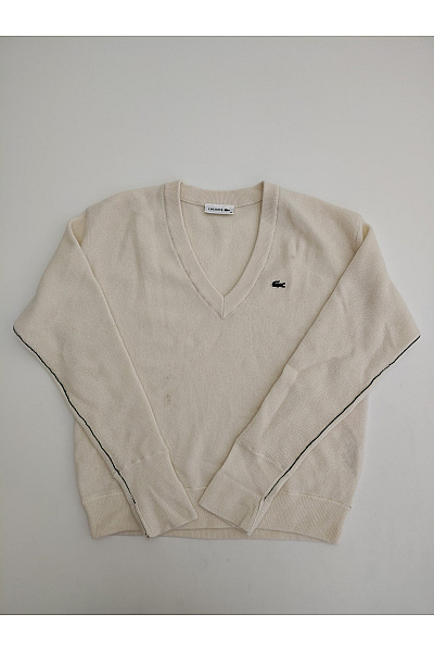 LACOSTE Béžový vlněný pulovr do véčka Velikost EU 36 | LACOSTE | obrázek 2