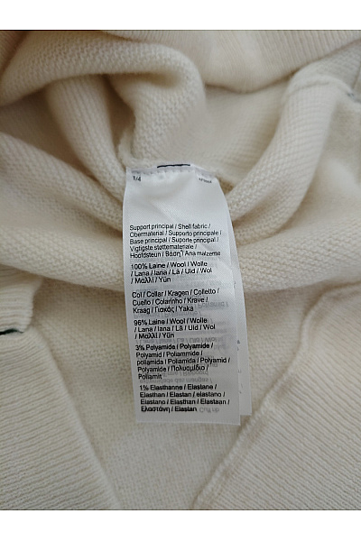 LACOSTE Béžový vlněný pulovr do véčka Velikost EU 36 | LACOSTE | obrázek 5