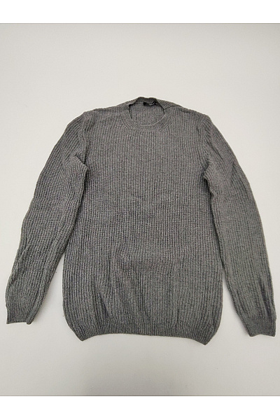LAWRENCE GREY Šedý Kašmírový Pulovr žebrovaný Pletený Basic Vel. XL