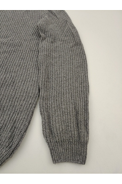 LAWRENCE GREY Šedý kašmírový pulovr žebrovaný pletený basic Vel. XL | LAWRENCE GREY | obrázek 2