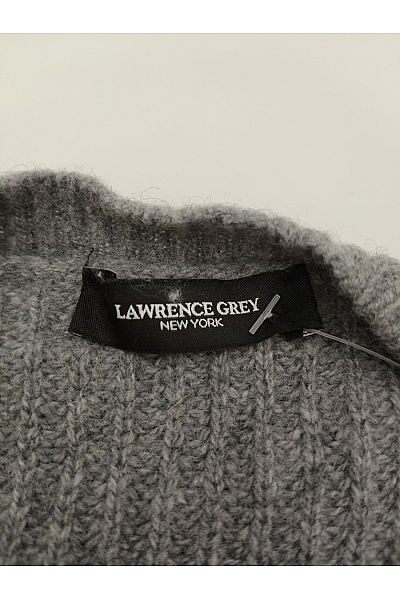 LAWRENCE GREY Šedý kašmírový pulovr žebrovaný pletený basic Vel. XL | LAWRENCE GREY | obrázek 3