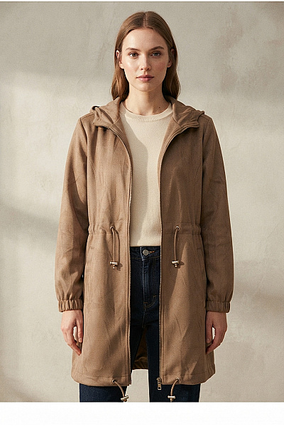 Judith Williams Dámská Khaki Parka S Kapucí Se Zipem Vel. DE 42