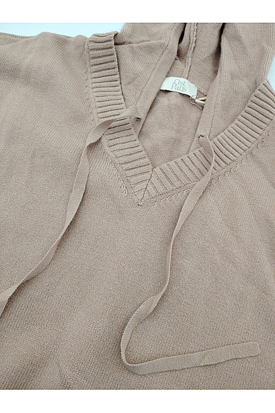 C'est tout Béžový pletený komplet s kapucí oversized Vel. DE 42 | C'est tout | obrázek 4