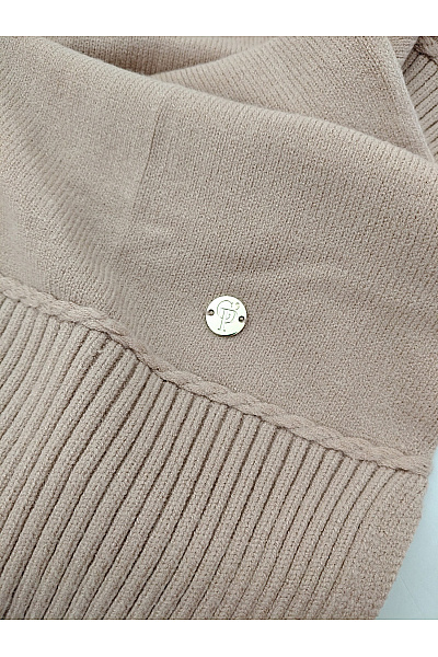 C'est tout Béžový pletený komplet s kapucí oversized Vel. DE 42 | C'est tout | obrázek 5
