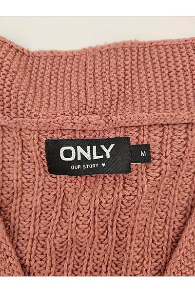 ONLY Hnědý pletený crop kardigan s výstřihem do V Vel. M | ONLY | obrázek 6