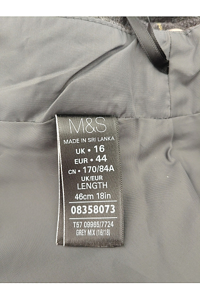 Marks & Spencer Šedá vlněná mini sukně zavinovací kostkovaná Vel. EU 44 | Marks & Spencer | obrázek 7