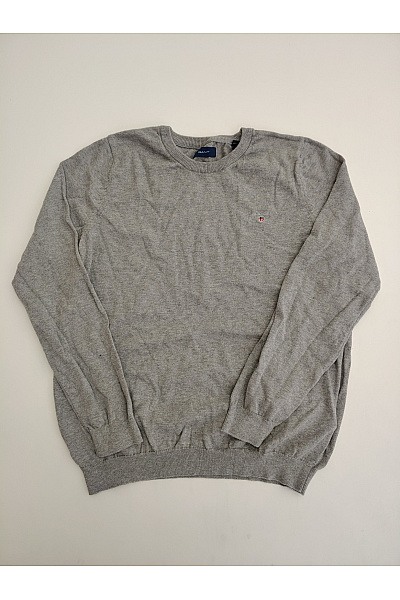 GANT Pánský šedý bavlněný pulovr basic Vel. S | GANT | obrázek 2