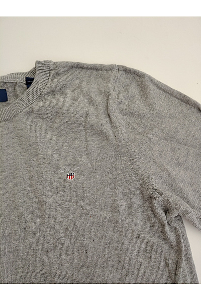 GANT Pánský šedý bavlněný pulovr basic Vel. S | GANT | obrázek 5