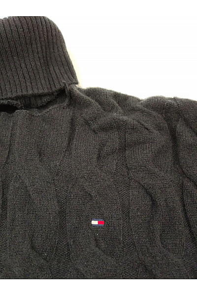 TOMMY HILFIGER Černý vlněný rolák s copánkovým vzorem Vel. M | TOMMY HILFIGER | obrázek 3