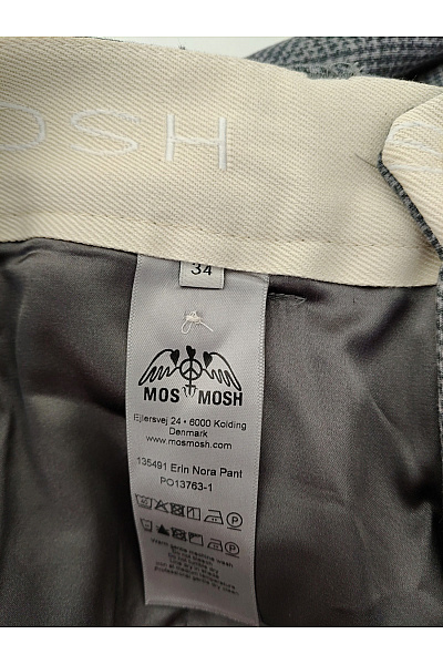 Mos Mosh Šedé kostkované kalhoty s vysokým pasem a širokými nohavicemi Velikost EU 34 | Mos Mosh | obrázek 8