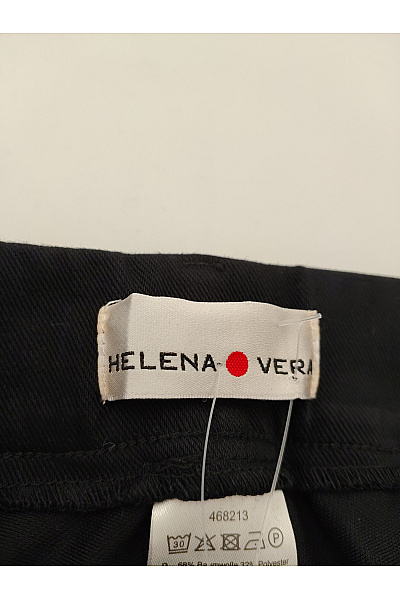 HELENA VERA Černé bavlněné elegantní kalhoty s vysokým pasem Velikost DE 44/46 | HELENA VERA | obrázek 3