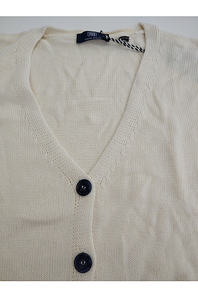 fiora blue Béžový pletený kardigan s výstřihem do V na knoflíky Velikost DE 48 | fiora blue | obrázek 4