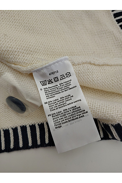 fiora blue Béžový pletený kardigan s výstřihem do V na knoflíky Velikost DE 48 | fiora blue | obrázek 6