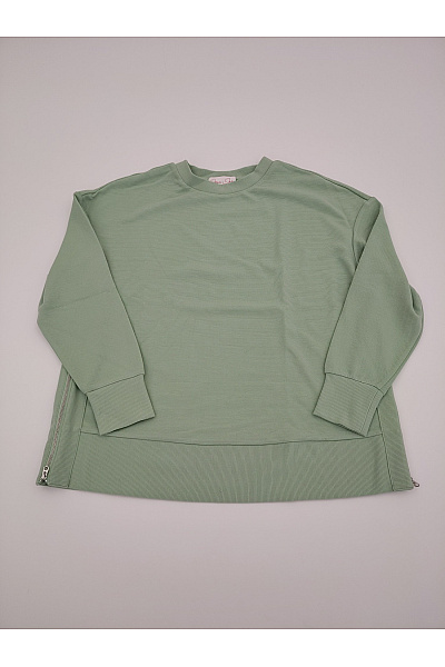 Jana Ina Dámská Khaki Mikina S Dlouhým Rukávem Oversized Bez Potisku Vel. DE 40