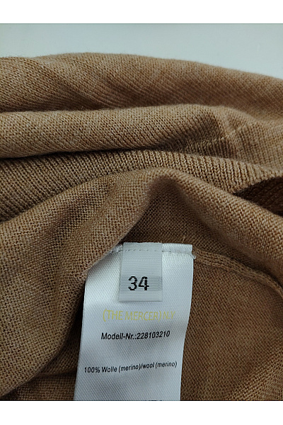 THE MERCER N.Y. Béžový vlněný merino pulovr basic Vel. EU 34 | THE MERCER N.Y. | obrázek 6
