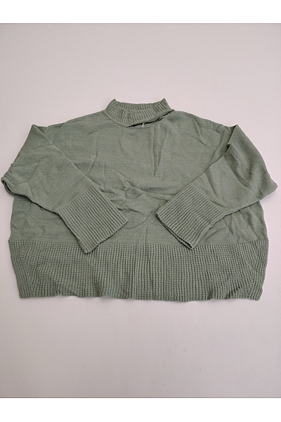 Dámský Khaki Pletený Oversized Pulovr Se Stojáčkem Vel. EU 40