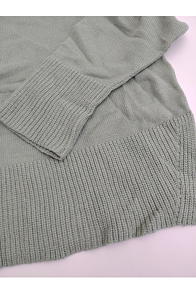 Dámský khaki pletený oversized pulovr se stojáčkem Vel. EU 40 | Unimoda | obrázek 2