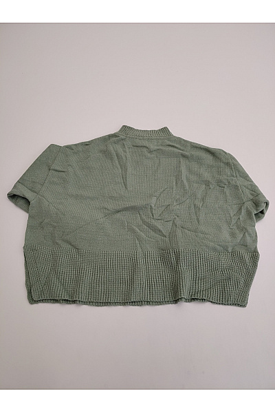 Dámský khaki pletený oversized pulovr se stojáčkem Vel. EU 40 | Unimoda | obrázek 4