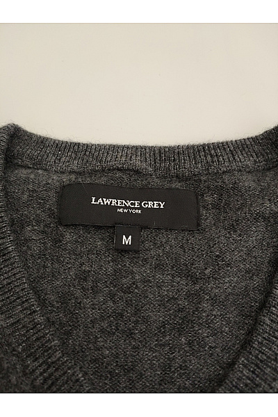 LAWRENCE GREY Šedý kašmírový pulovr do véčka basic Velikost M | LAWRENCE GREY | obrázek 4