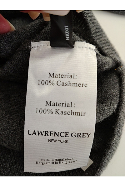 LAWRENCE GREY Šedý kašmírový pulovr do véčka basic Velikost M | LAWRENCE GREY | obrázek 5