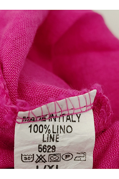 Dámský lněný overal palazzo široké nohavice růžový Velikost L/XL | Unimoda | obrázek 6