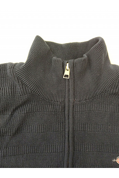 GANT Pánský černý pletený svetr na zip se stojáčkem Vel. XL | GANT | obrázek 4
