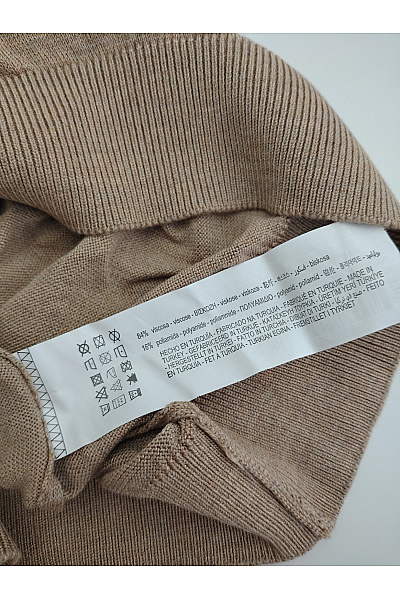 PULL&BEAR Pánský béžový pletený pulovr se stojáčkem basic Vel. EU M | PULL&BEAR | obrázek 2