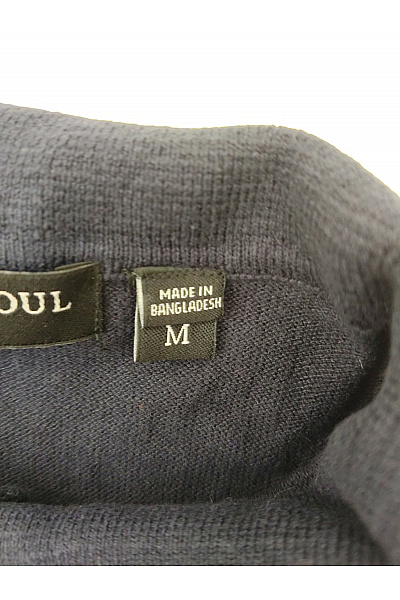 BRAVE SOUL Pánský černý bavlněný pulovr s límečkem a knoflíky Vel. M | BRAVE SOUL | obrázek 6
