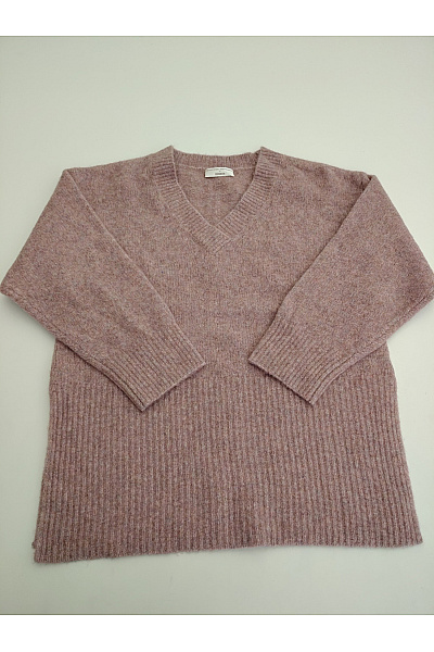 Dámský Růžový Pletený Pulovr Do Véčka Oversized Velikost EU 36