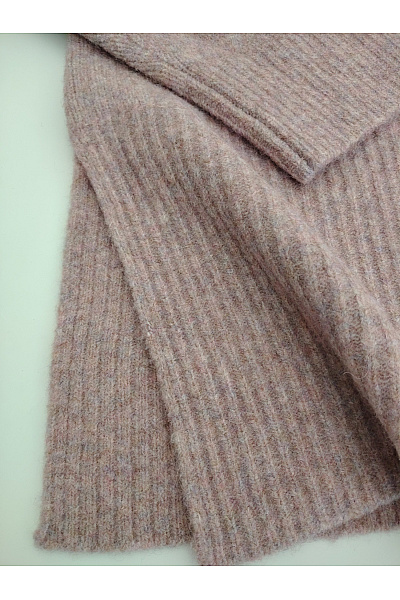 Dámský růžový pletený pulovr do véčka oversized Velikost EU 36 | Unimoda | obrázek 2