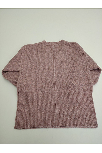 Dámský růžový pletený pulovr do véčka oversized Velikost EU 36 | Unimoda | obrázek 4